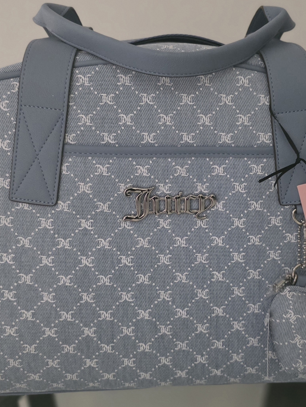Juicy Couture She's The Moment Weekender.  LT Denim/White